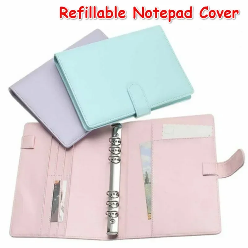 Solid Color Leather Notebook Binder and Desktop Organizer