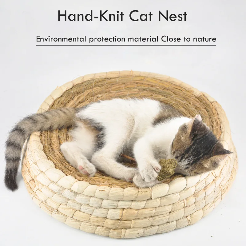 Straw Cat Scratching Board Straw Cat Toy Supplies Straw Woven Cat Bed Cat Bed Nest