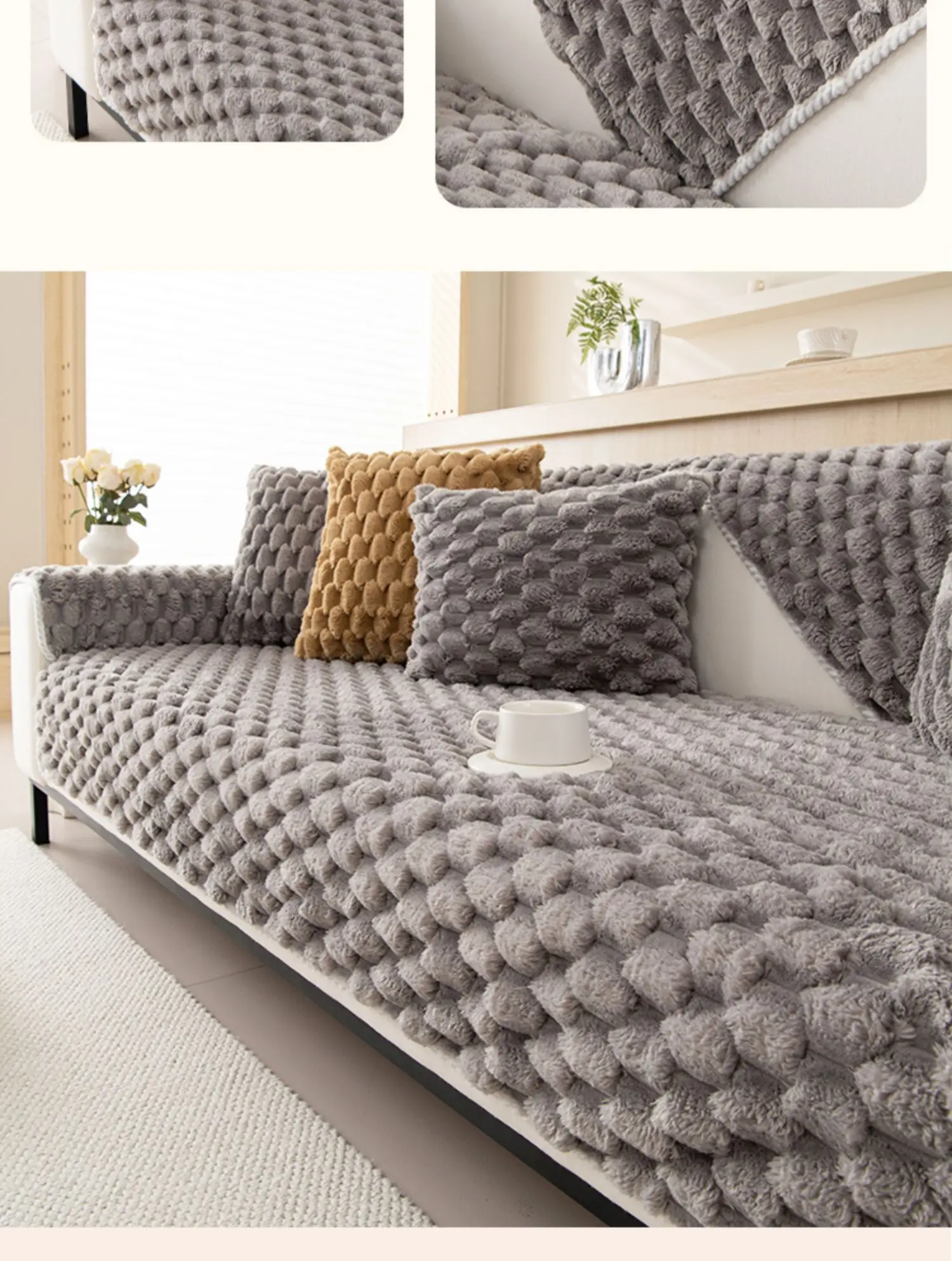 Thicken Plush Sofa Cover - Winter Warm Couch Cushion Thicken Plush Sofa Cover - Winter Warm Couch Cushion