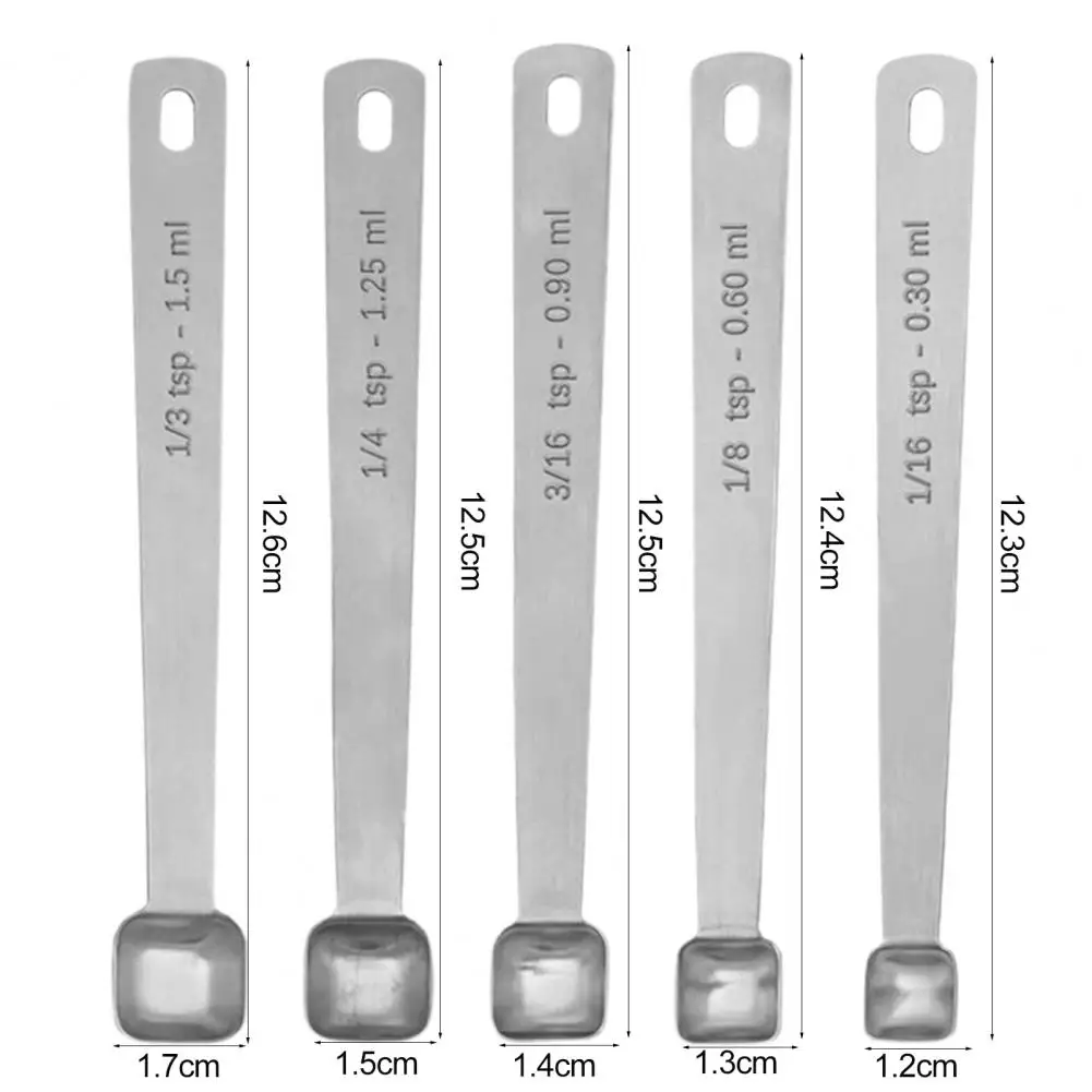 Sturdy Tiny Measuring Spoon Polished Surface Long Handle Measuring Tablespoon Powder Tablespoon Kitchen Gadget