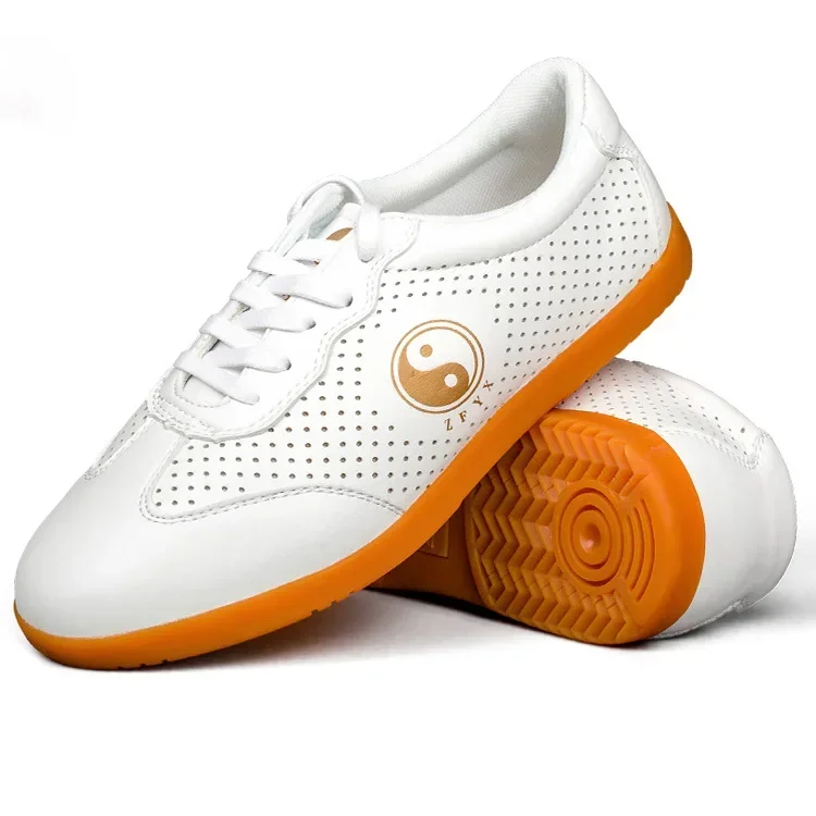 Summer Genuine Leather Kung Fu Tai Chi Shoes Martial Art Shoes Sneakers Cowhide Non Slip Wear Resistant Men Women