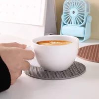 Round Silicone Table Mat Extra Thick Placemat Open Cans Honeycomb Hot Pad Coffee Cup Coaster Creative Kitchen Pot Holder S/L 3