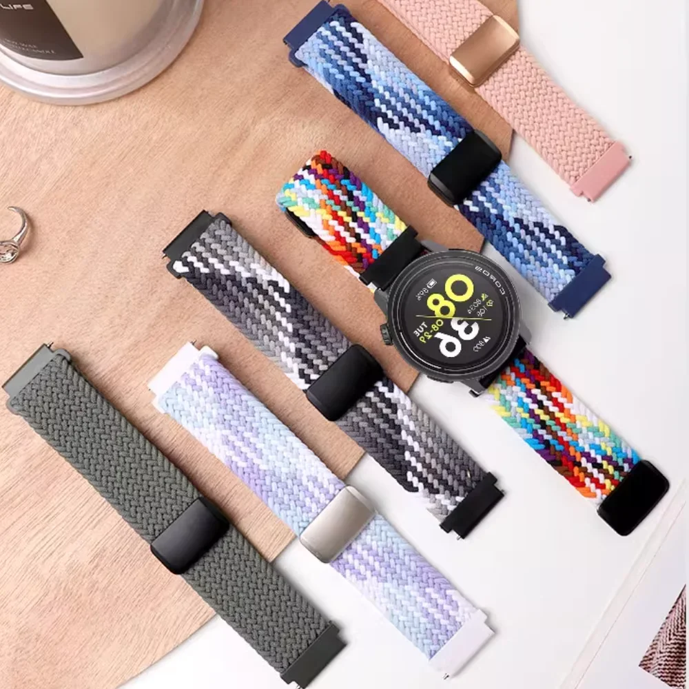 Nylon Braided Strap with Magnetic Button Bracelet - 20/22mm