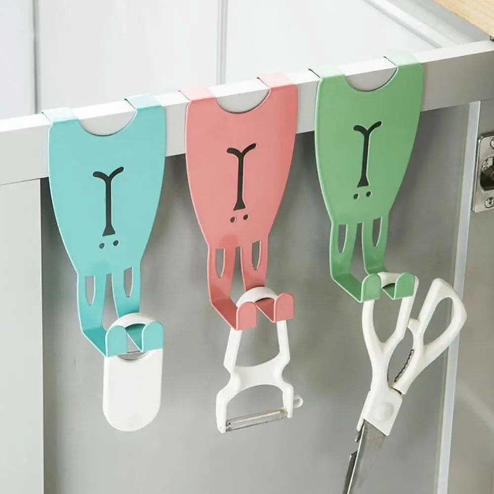 Convenient Cartoon Rabbit Door Back Hook Coat Hook Punch Free Durable Bedroom Kitchen Wardrobe Wall Hanger Not Damage Door