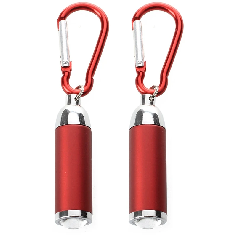 

2X Outdoor Fishing LED Mini Flashlight Torch Carabiner Keychain