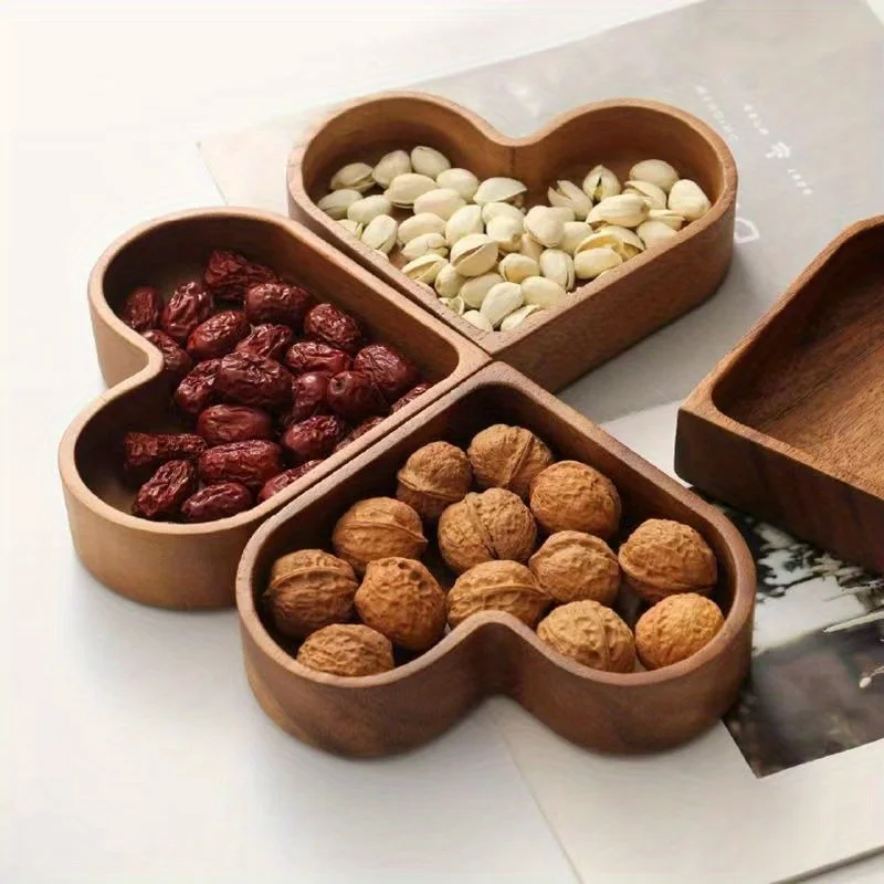 Heart Shaped Plates Dessert Trays Sushi Serving Tray Candy Dishes Decorative Wooden Pallets Decorate Valentines Day Candy Dish 4