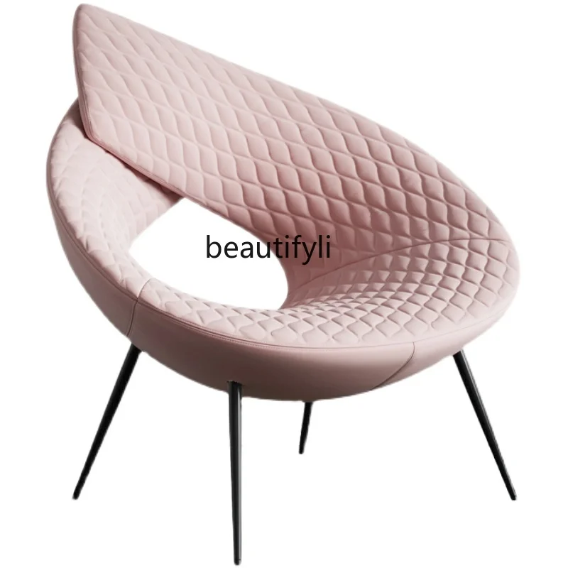 

Nordic Designer Circular Chair Study Hotel Villa Model House FRP Special-Shaped Sofa Leisure Single Seat