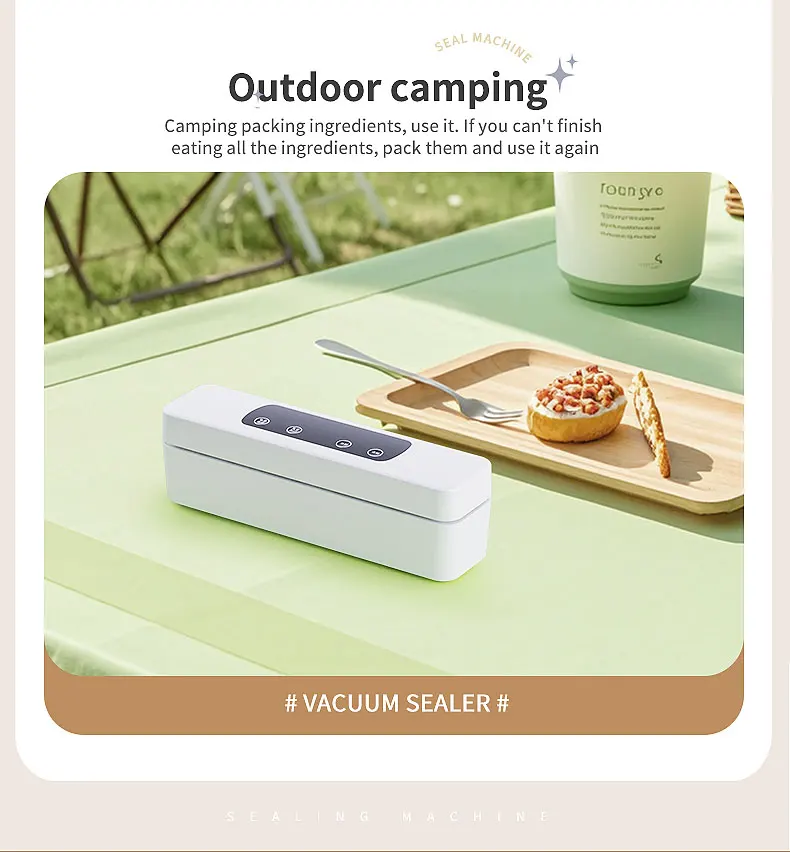Description Picture 2 of itemVacuum Sealer Plastic Bags Packaging Machine USB Rechargeable Portable Mini Food Bag Sealing External Suction Heat Vacuum Sealer
