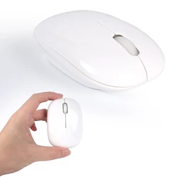Compact Silent Wireless Mouse | Ultra Lightweight & Portable for Office, Students, and Kids (WHITE)