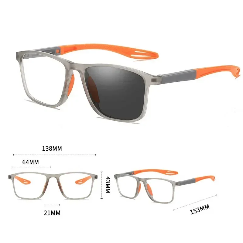 Presbyopic Glasses Photochromic Presbyopia Glasses Vintage TR90 Sports Color Changing Sunglasses Finished Reading Eyewear 0 To +4.0