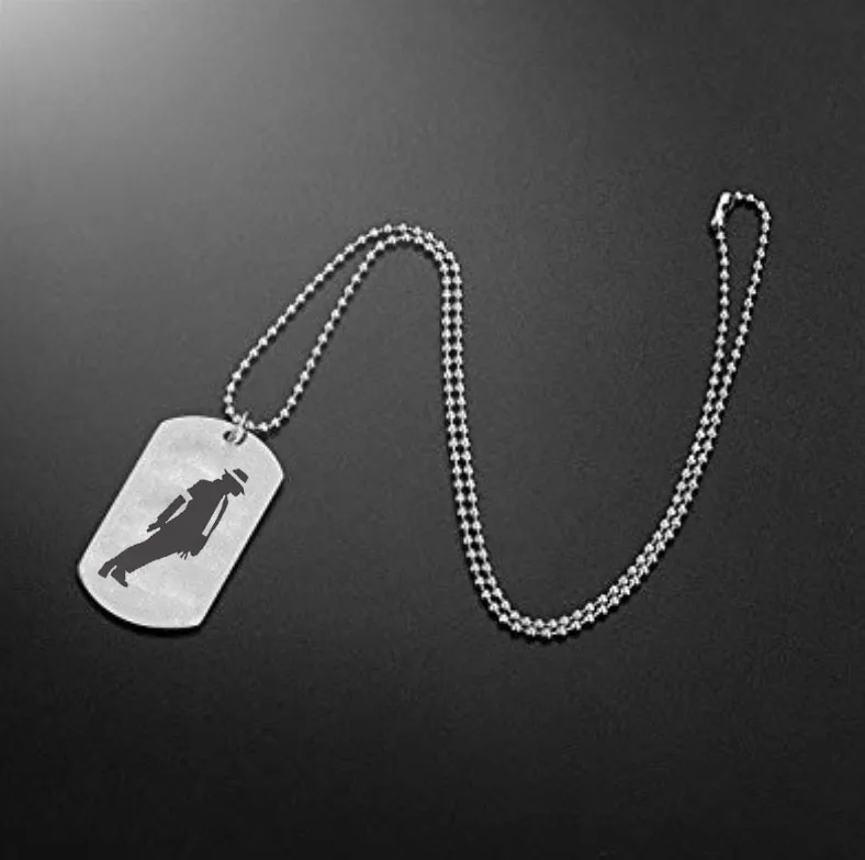 European and American Supply Michael Jackson Dance Necklace Stainless Steel Men's Military Brand Necklace Pendant
