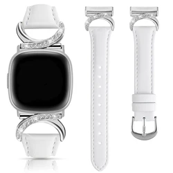 Premium Leather Strap with Interlocking Latch - Sense sense2 (Silver white)