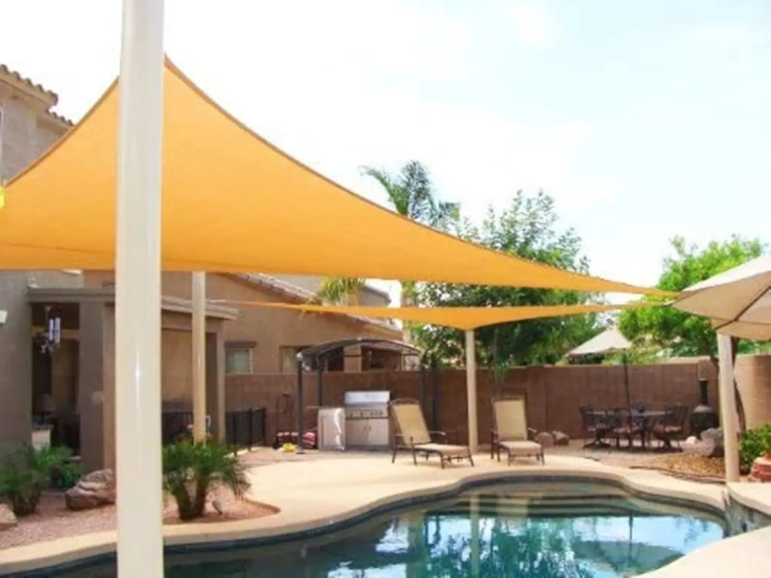 

20'x20'x20' Triangle Garden Sun Sail Shade 20 ft, Color Desert Sand Pet urn Pet memorial