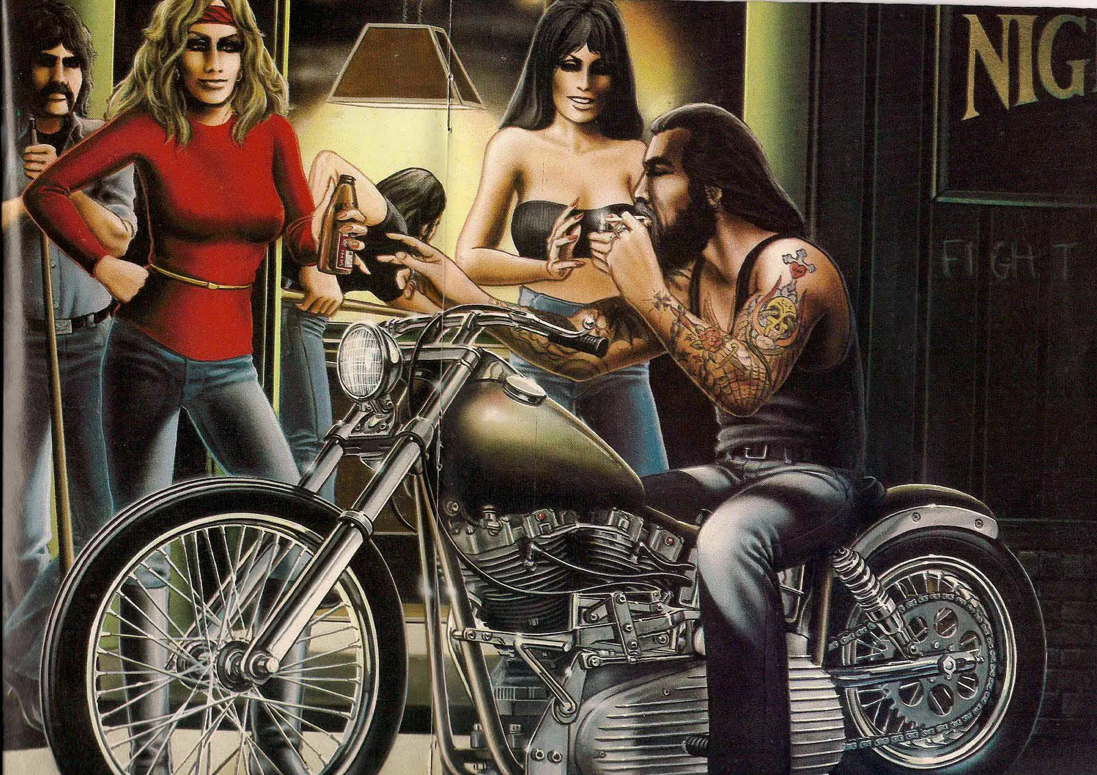 

David Mann Biker Art Film Print Silk Poster Home Wall Decor