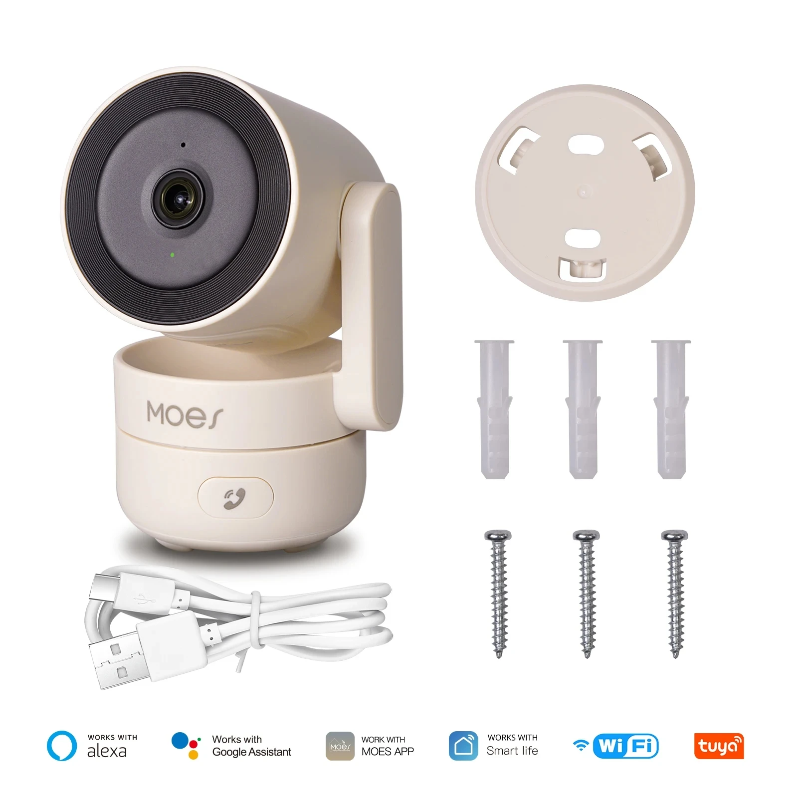 MOESTuya WiFi Indoor Pan/Tilt Câmera de segurança inteligente 4MP HD infravermelho Visão noturna Monitor de detecção de som de movimento Patrulha panorâmica