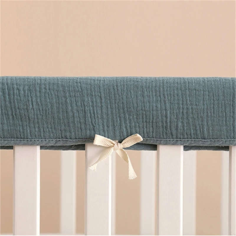 Baby Bed Soft Edge Protector Baby Crib Rail Cover Protector Set Wrapped Rail Cover Crib Guard Anti-Collision Strip 4Pcs/Set
