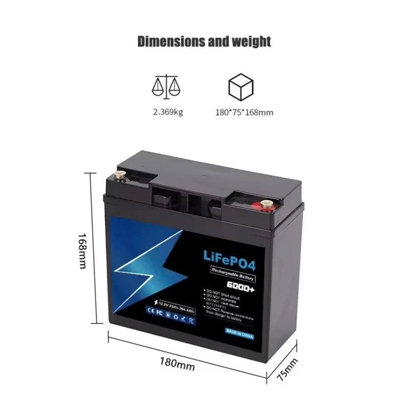 LiFePO4 교체용 12.8V 23Ah LifePO4 배터리 팩 (잠수함, 오토바이, RV, 보트용 BMS 포함)