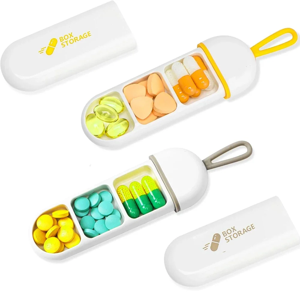 Compact Travel Pill Organizer - Portable Mini Medicine and Vitamin Case
