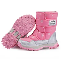 2022 Style Kids Snow Boot Winter Warm Fur Antiskid Outsole Plus Size 27 To 38 Children Boots for Girls Girls Shoes Pink Boots 3