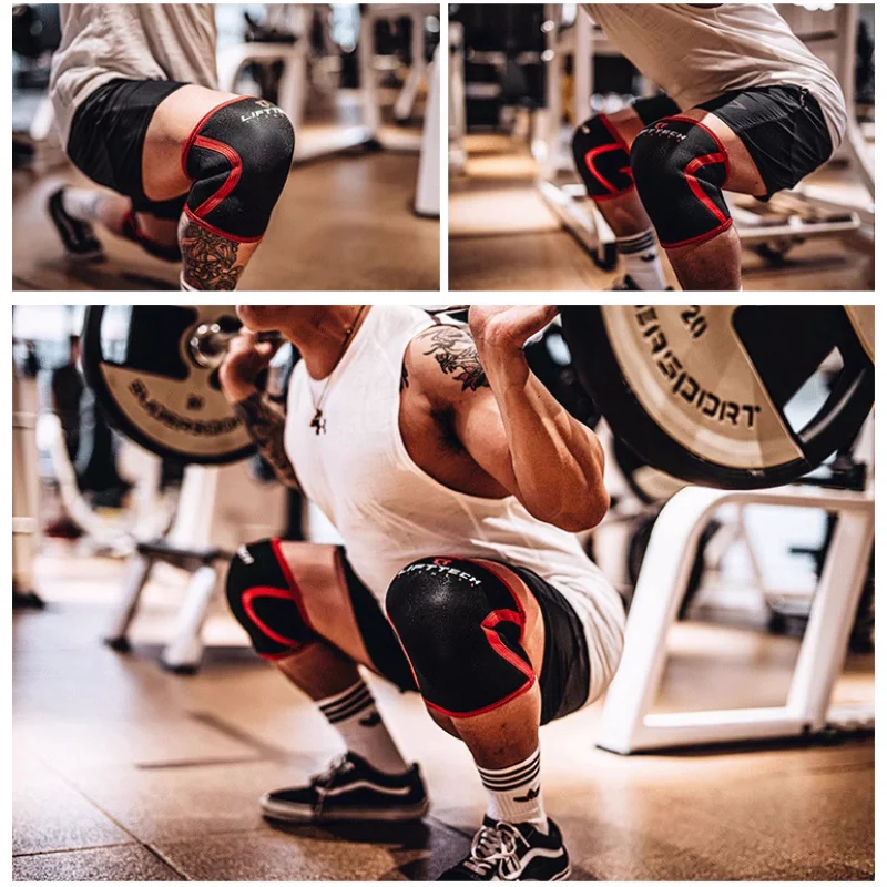 Gymreapers Fasce per ginocchia (coppia) con cinturino per squat, sollevamento pesi, powerlifting, leg press e allenamento incrociato - Fasce per ginocchia flessibili da 72 per squat (nero