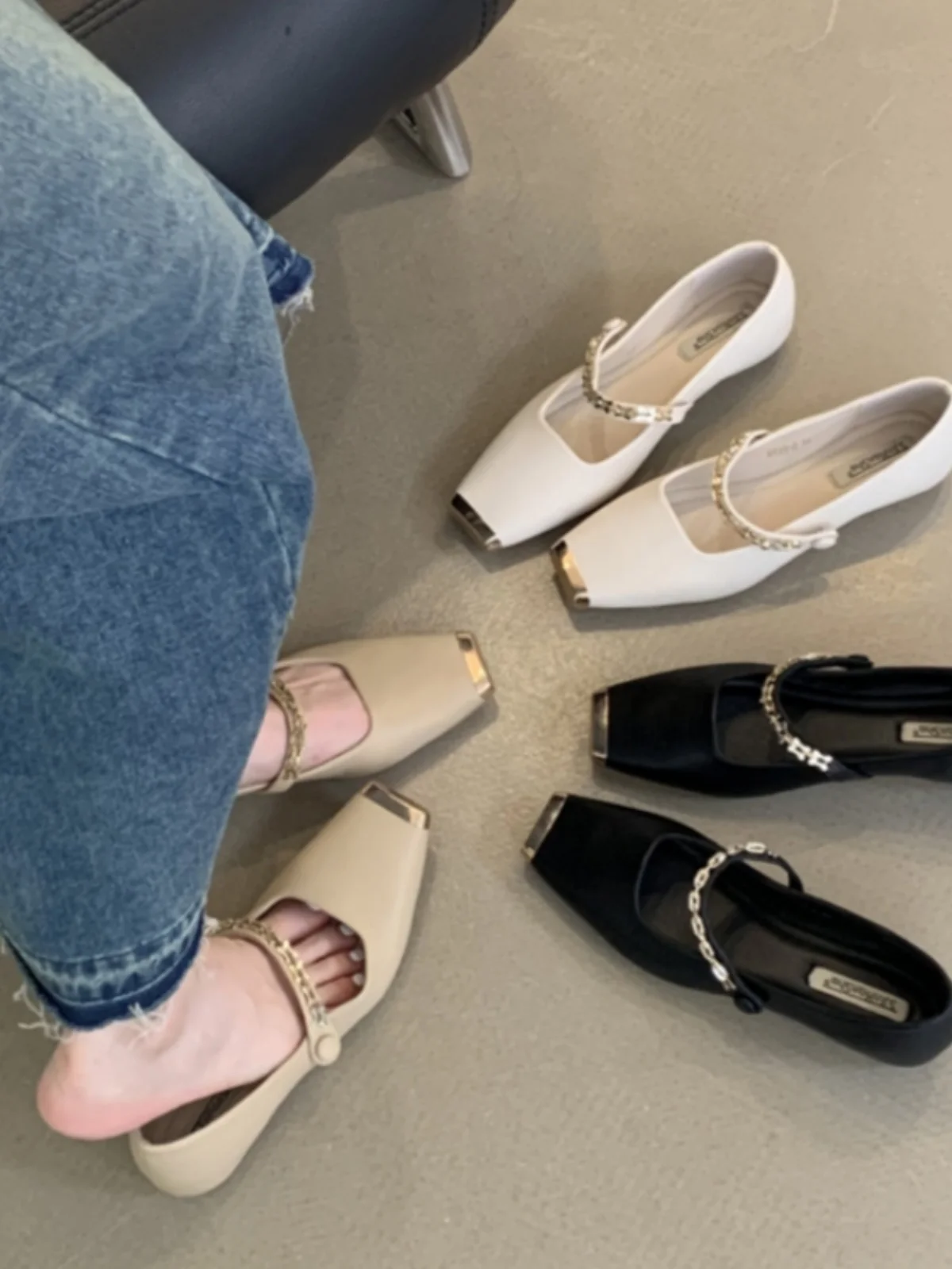 

Туфли женские разноцветные на плоской подошве, люксовые шлепанцы, квадратный носок, дизайнерская мягкая ткань в стиле ретро, римские сандалии, весна, базовые, смешанные цветов