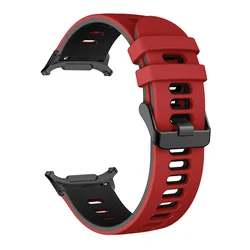 Silicone Sport Band Bracelet for Smartwatch - No Gaps Design, 47mm Wristband (Red Black)