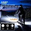 Bicycle Horn Light USB Rechargeable Mountain Road Bike Front Lamp Power Solar Charing Cycling Headlight with Horn 120dB 6