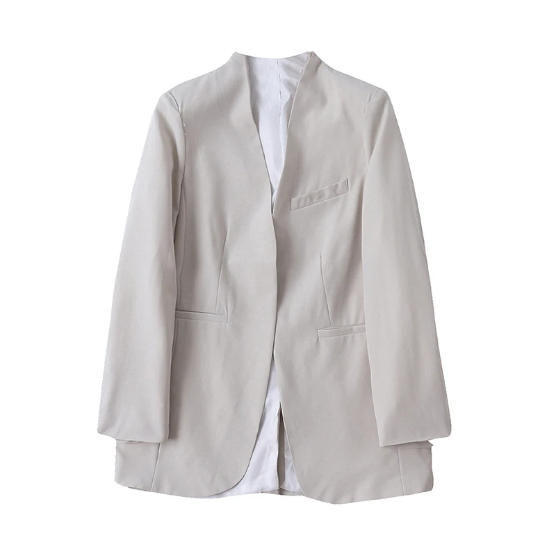 

Button-less Suit Stylish Commuter Slim Split Long Sleeve Coat 13103