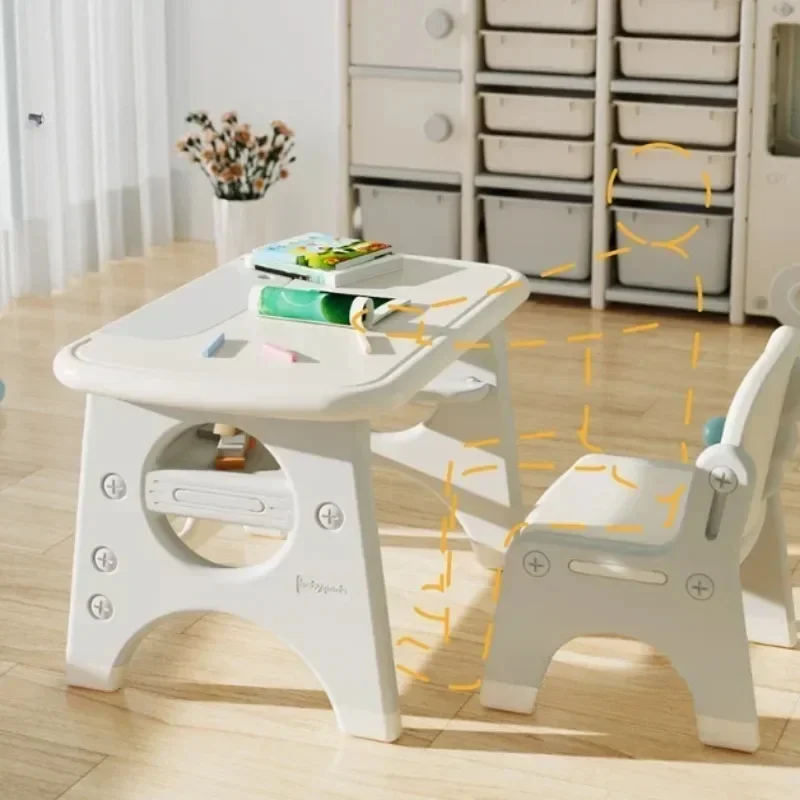 Children Furniture Study Table for Kids Plastic Home Kindergarten Game Learning Table Kid's Desk and Chair Set Toy Desk