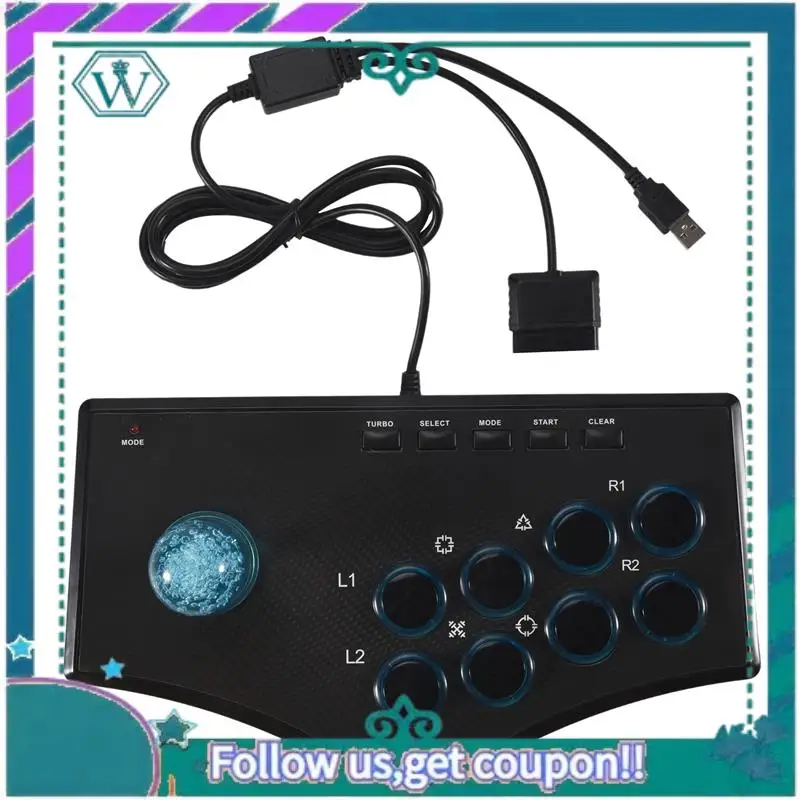 A75Q-레트로 아케이드 게임 조이스틱 컨트롤러 USB 조이스틱 PS2/PS3/PC/안드로이드 스마트 TV용 내장 진동기 8방향 조이스틱