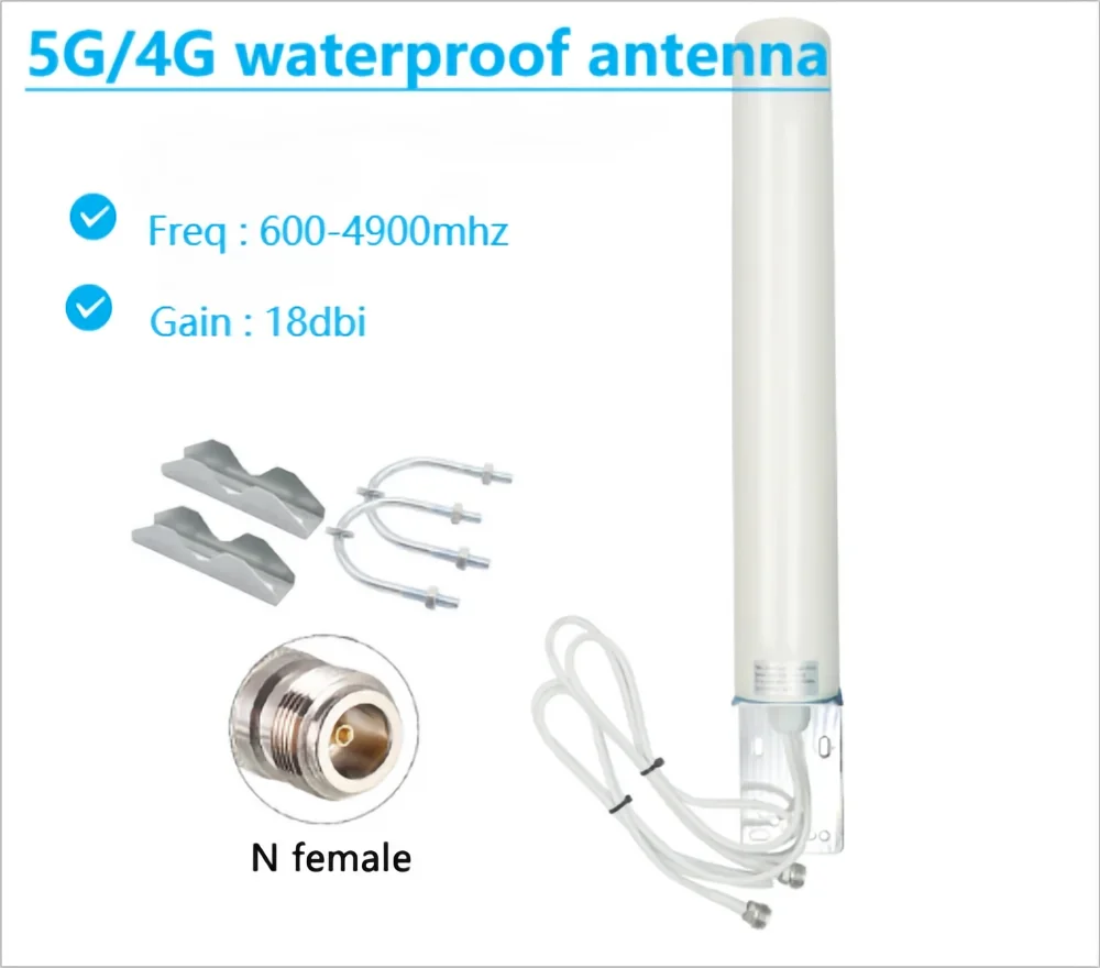 Wireless network router antenna, enhanced signal router 5G, 4G, LTE, 3G, waterproof, 18dBi dual overhead cable, all domain, WiFi - 2
