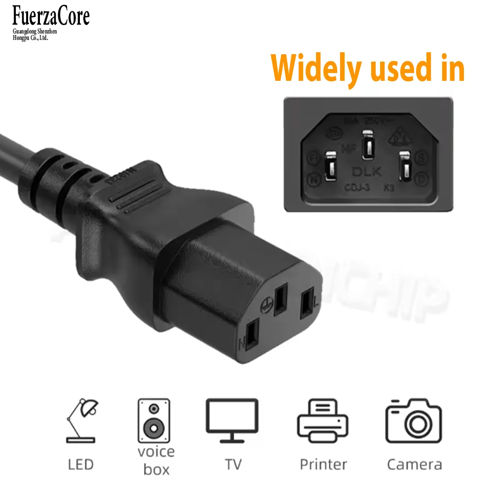 Universal Three-Prong AC Power Charging Cable - Brand New, 1.2M Length