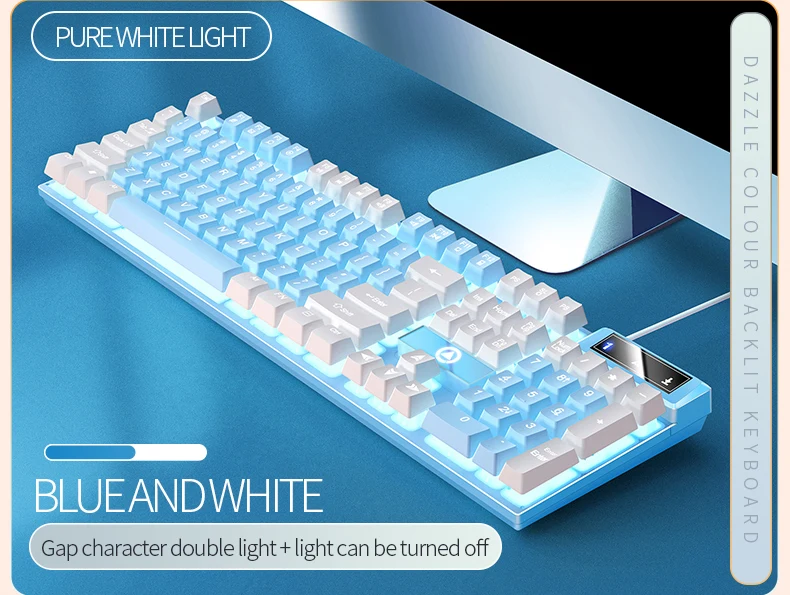 teclado cor correspondência backlit mecânica sentir computador