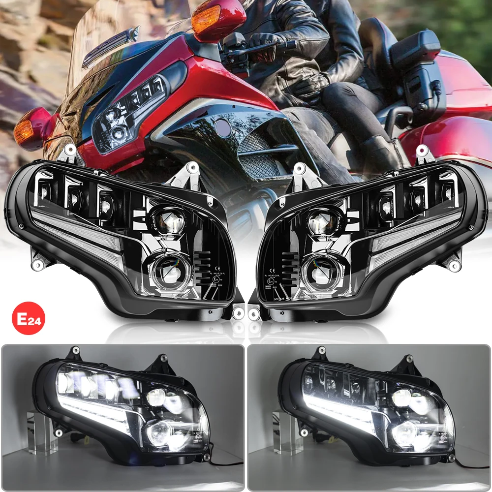 

Головные фары GoldWing для мотоцикла с передней головкой для Honda GoldWing 1800 GL1800 2001-2017, фары в сборе