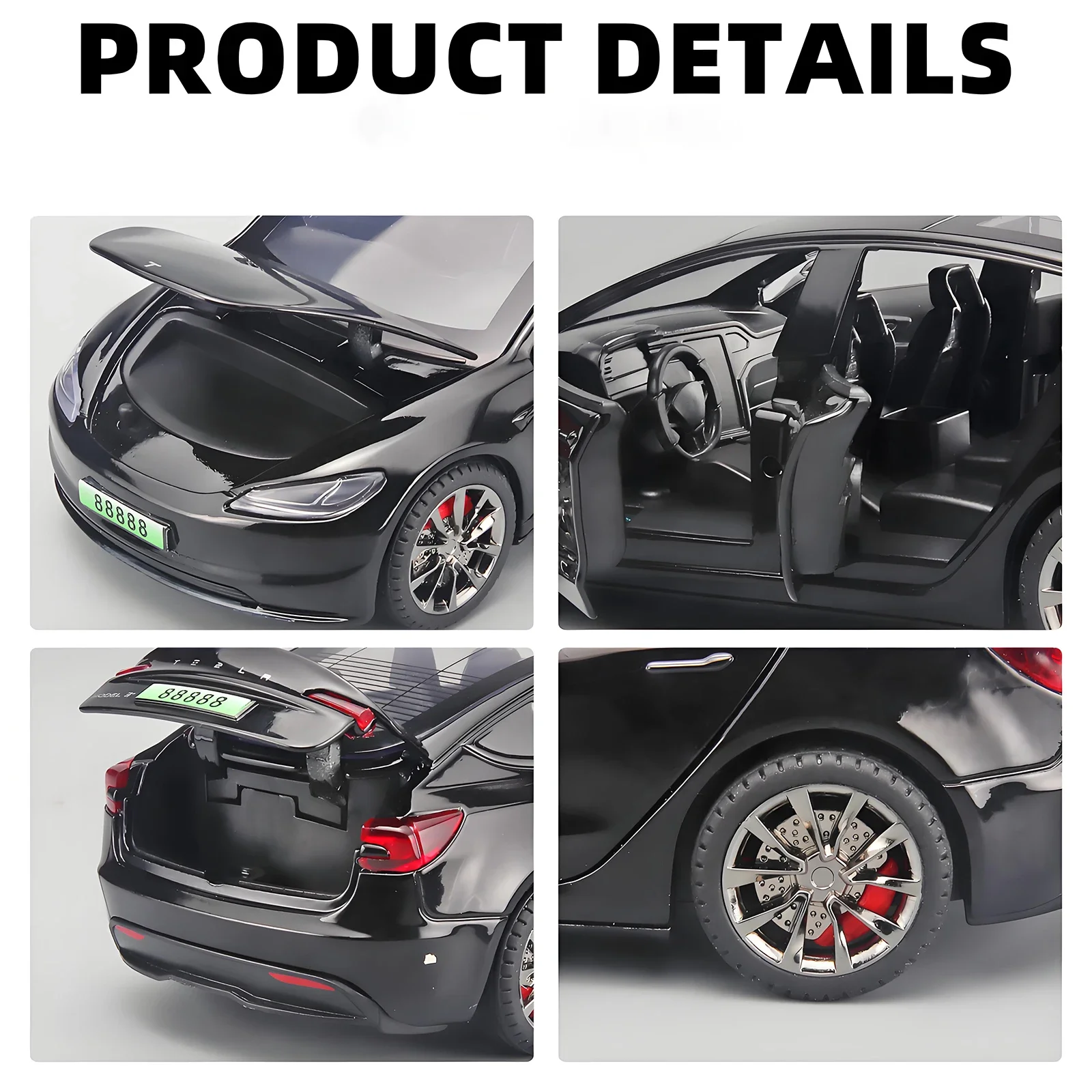 2024 NEW 1:32 FOR TESLA Model 3 Alloy Model Car Toy Diecasts Metal Casting Sound and Light Car Toys Vehicle 3