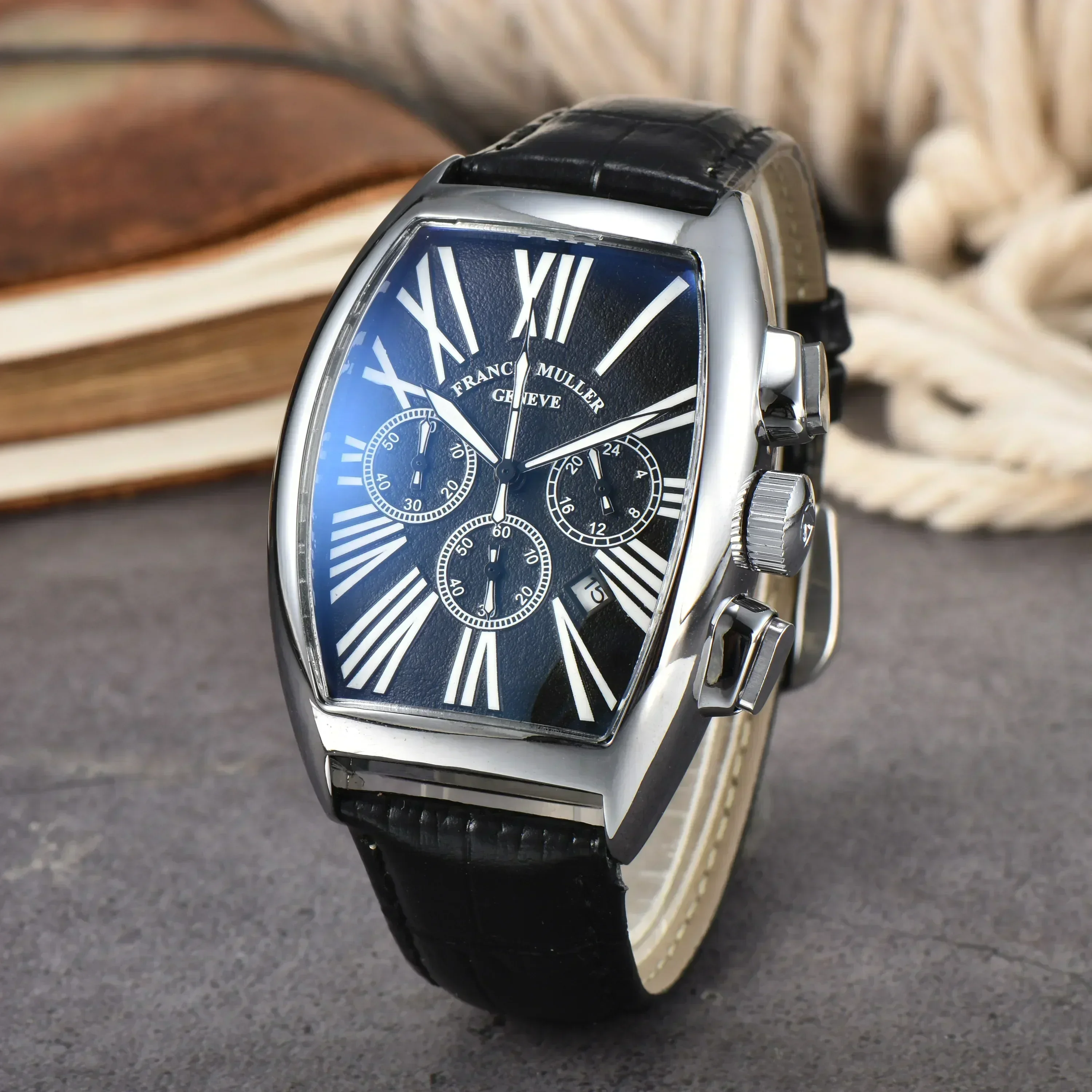 

Watch for Men Fashion Quartz Wristwatches Tonneau Man Watches Sports Waterproof Luxury Free Shipping Items for Men