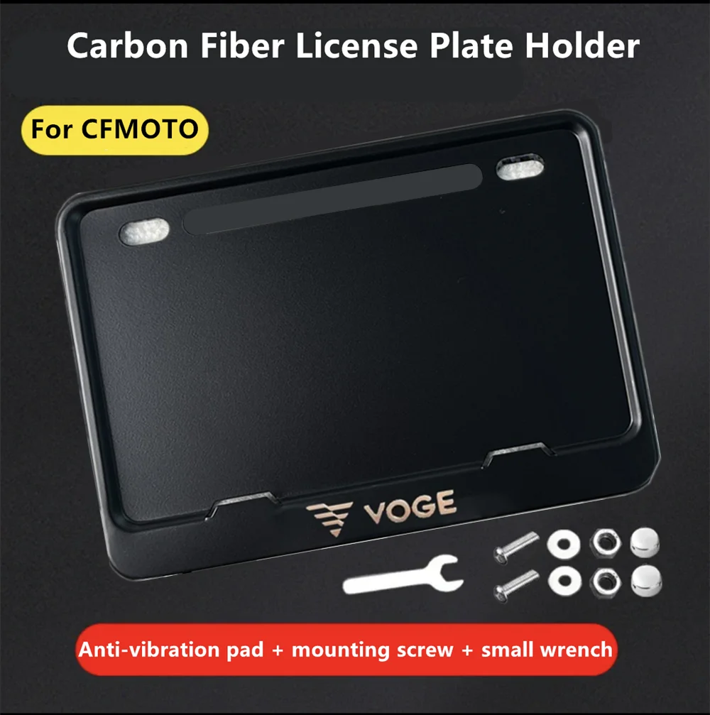 Carbon Fiber Look License Plate Frame - Universal Motorcycle Tag Cover For Honda Yamaha