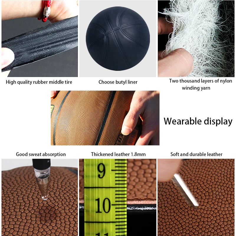 Icrofiber Cowhide Leather Feel High Elastic Wear-resistant Child Basketball Number 7 Indoor  Basketball Professional Team Sports 6