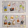 Home Wall Decoration DIY Art Iron Grid Decor Photo Frame Postcards Storage Wall Art Display Storage Rack Holder Shelf Organizer 1