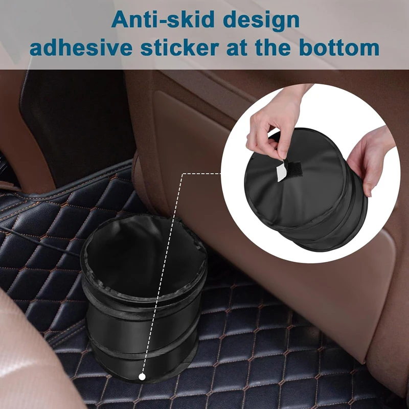 Car Garbage Bag Car Trash Can Portable Garbage Bin Foldable Pop-up Waterproof Bag Waste Basket Interior Accessories