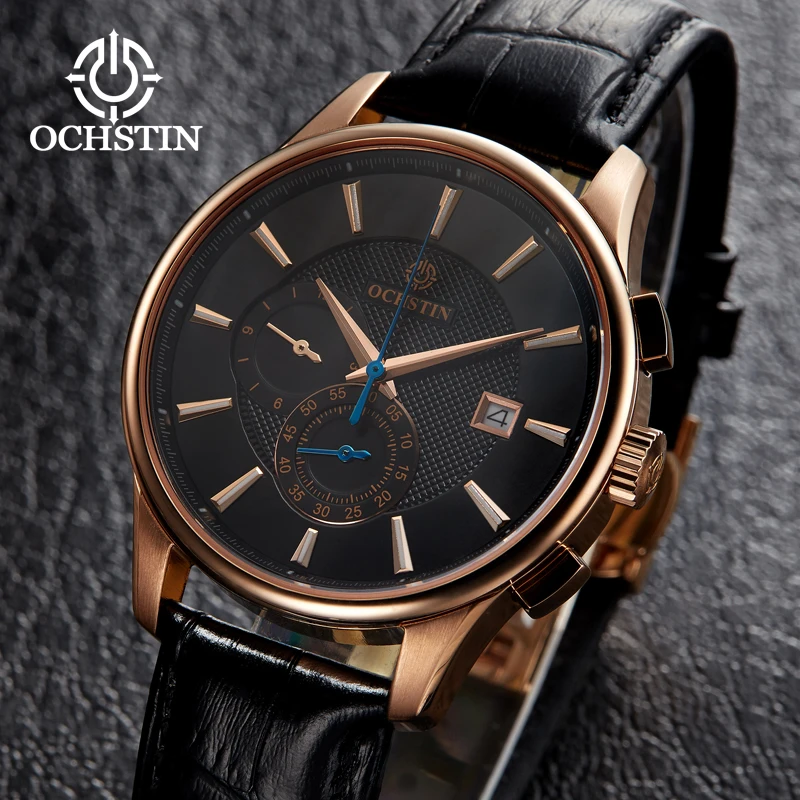 OCHSTIN Hot Model 2024 Avenger Chronograph Series Casual Hundred Japanese Multifunction Quartz Movement Men's Quartz Watch