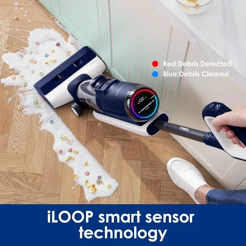QWTineco Floor ONE S5 Smart Cordless Wet Dry Vacuum Cleaner and Mop for Hard Floors,Digital Display,Long Run Time 3