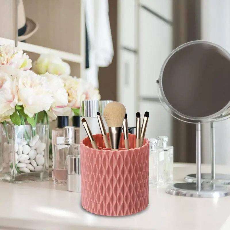 Makeup Brush Holder 360° Rotating Makeup Organizer 5 Slot Makeup