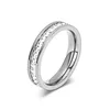 4mm Stainless Steel Stackable CZ Eternity Ring Wedding Band for Women Girl Size 3-10 6