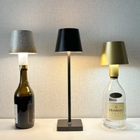 Rechargeable Touch Switch Led Lamp Head for Wine Bottle Table Decor Night Light for Bar Cafe Hotel Room Atmosphere Desk Light 2