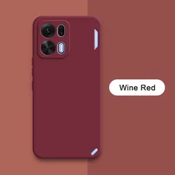 Original Square Liquid Silicone Phone Case with Camera Protection and Anti - Drop Design for OPPO K15 Pro+ (Wine Red)