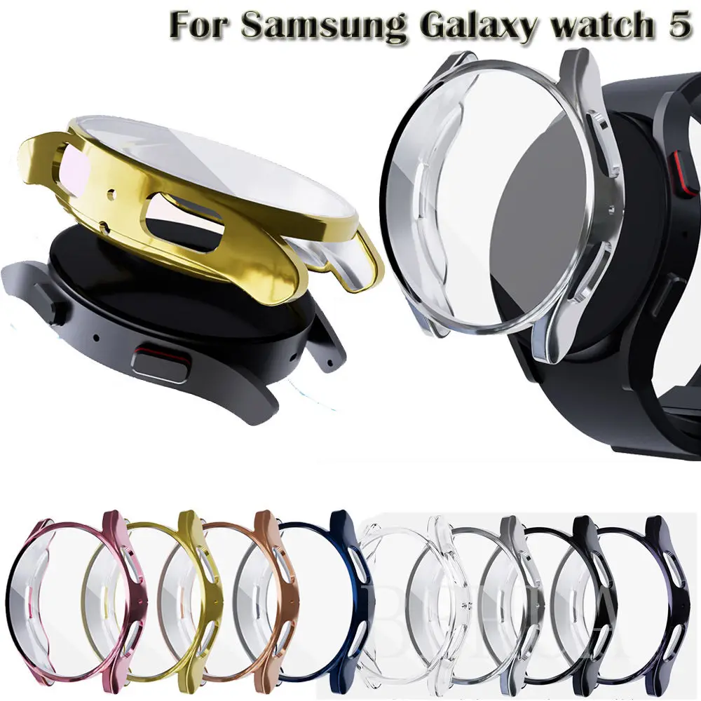 

Чехол для защиты экрана для Samsung Galaxy Watch 5 44 мм 40 мм, полное защитное покрытие, ударопрочный Ультратонкий Прозрачный чехол из ТПУ, лидер продаж