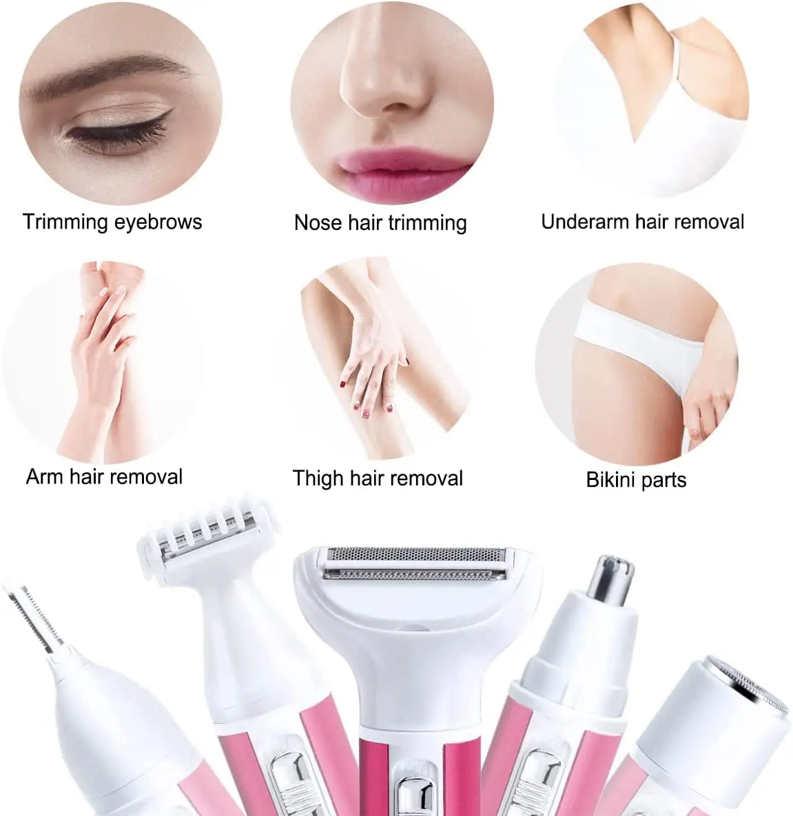 Electric Razor For Women Removal For Body Nose Hair Trimmer Face Shavers  Eyebrow Legs Armpit Bikini Area Pubic Underarms Painles - Razors -  AliExpress