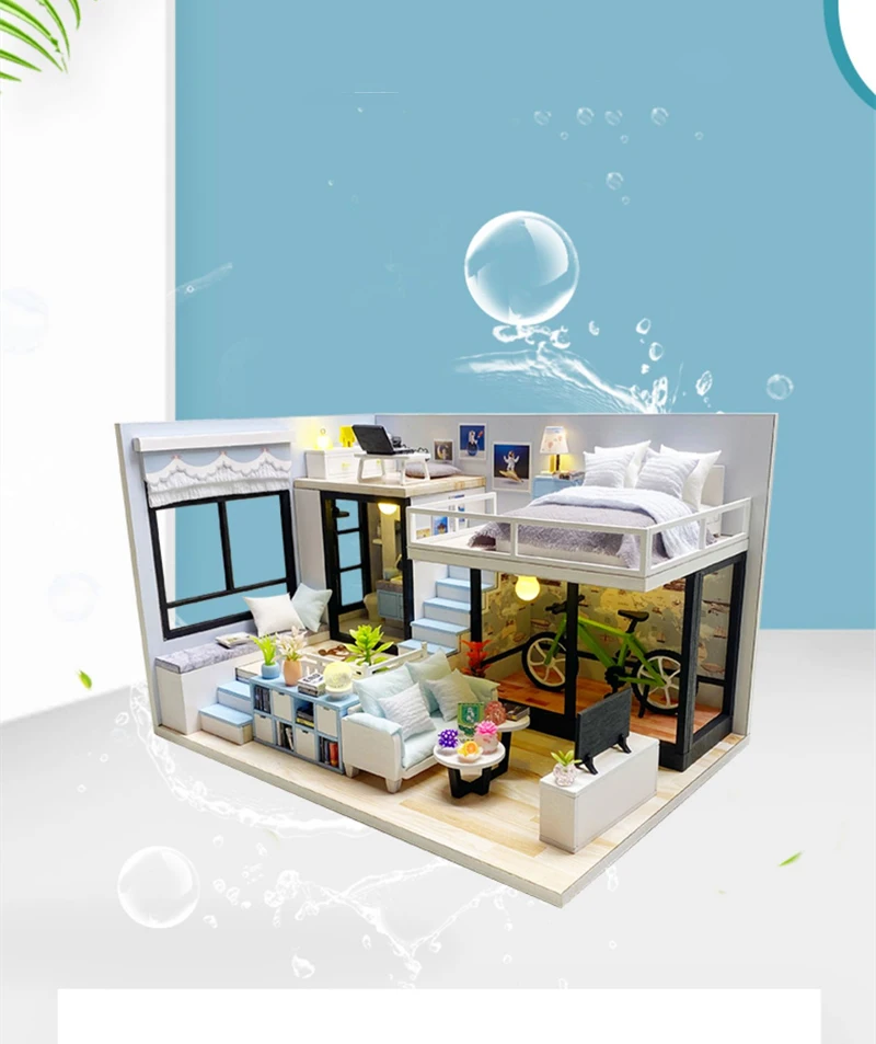 Modern Loft V1 Dollhouse DIY Miniature House Kit