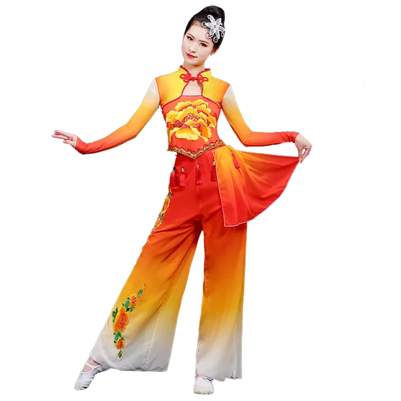 Yangko Dance Costume Donna 2024 Nuovo Stile Cinese Nazionale Classico Fan Dance Costume Square Dance Set